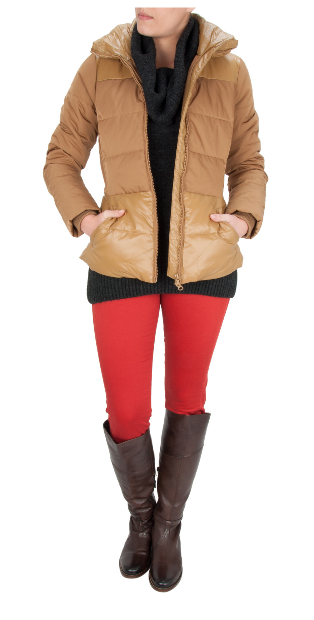 Sandwich Clothing Dull Nylon Coat in Camel Gold