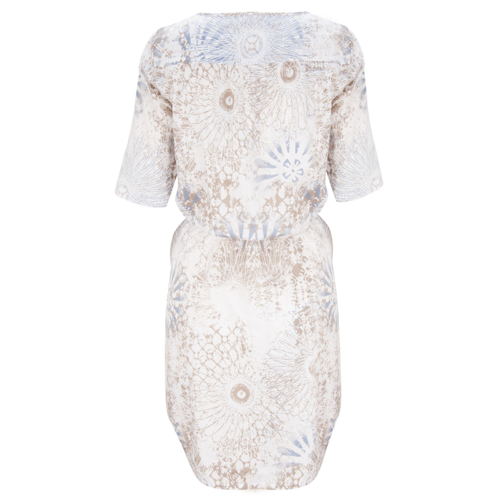 Sandwich Clothing Flower Stamp Print Dress in Tender Blue