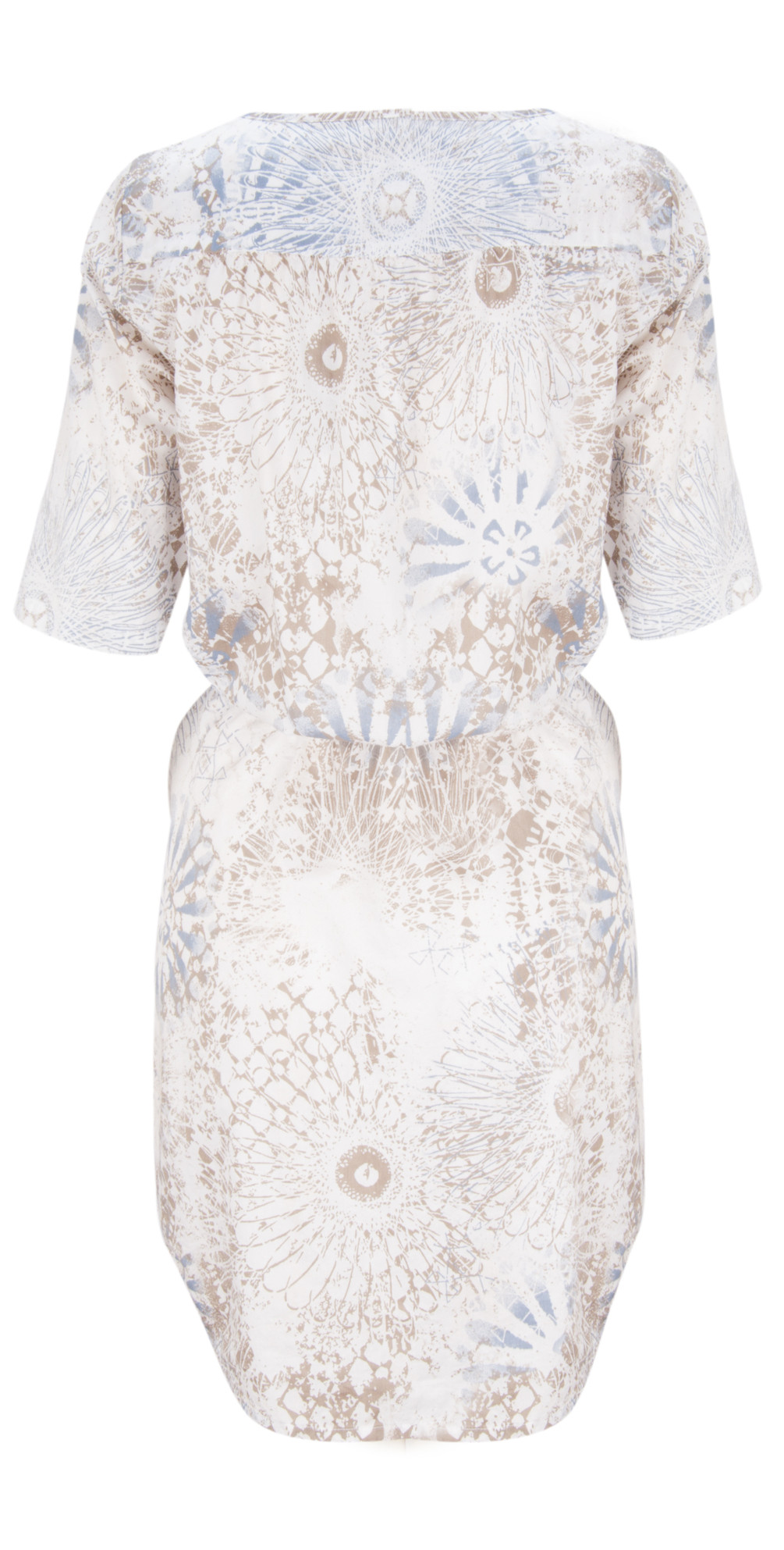 Sandwich Clothing Flower Stamp Print Dress in Tender Blue