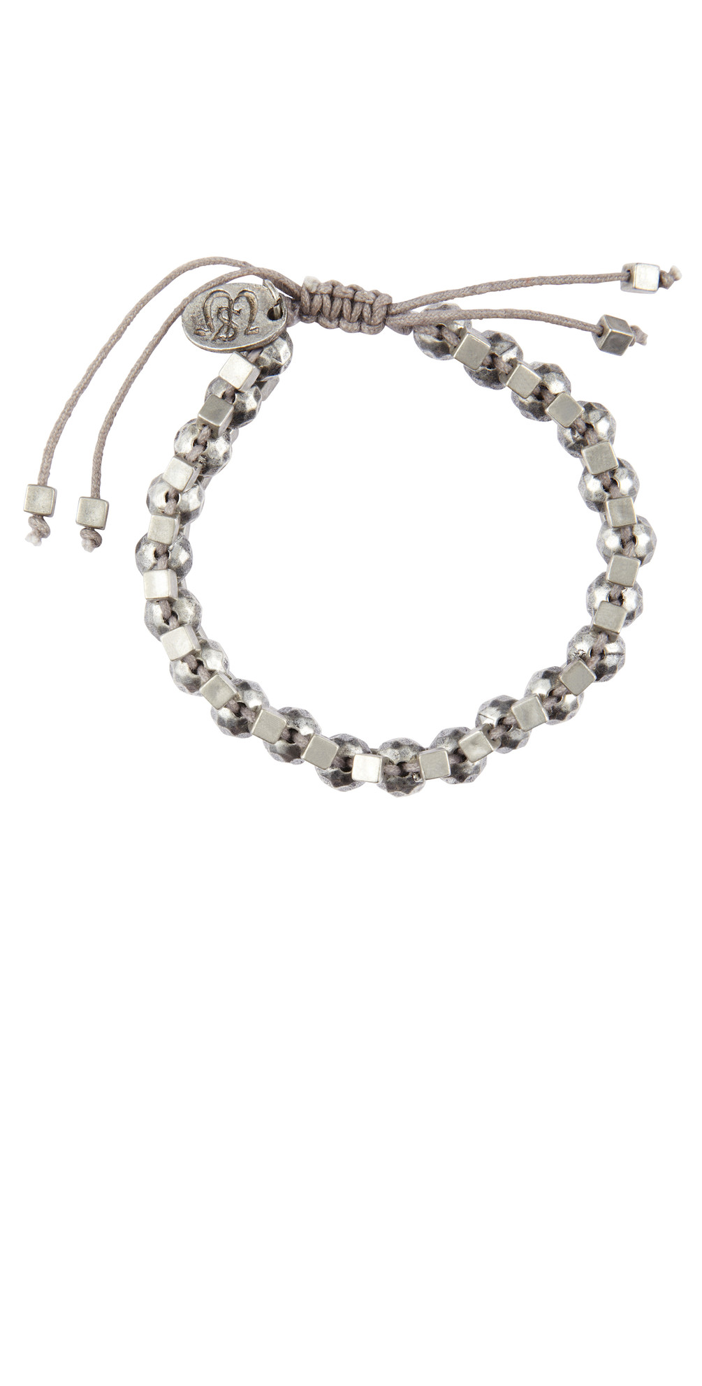 Sandwich Clothing Metal Bead Bracelet in Silver