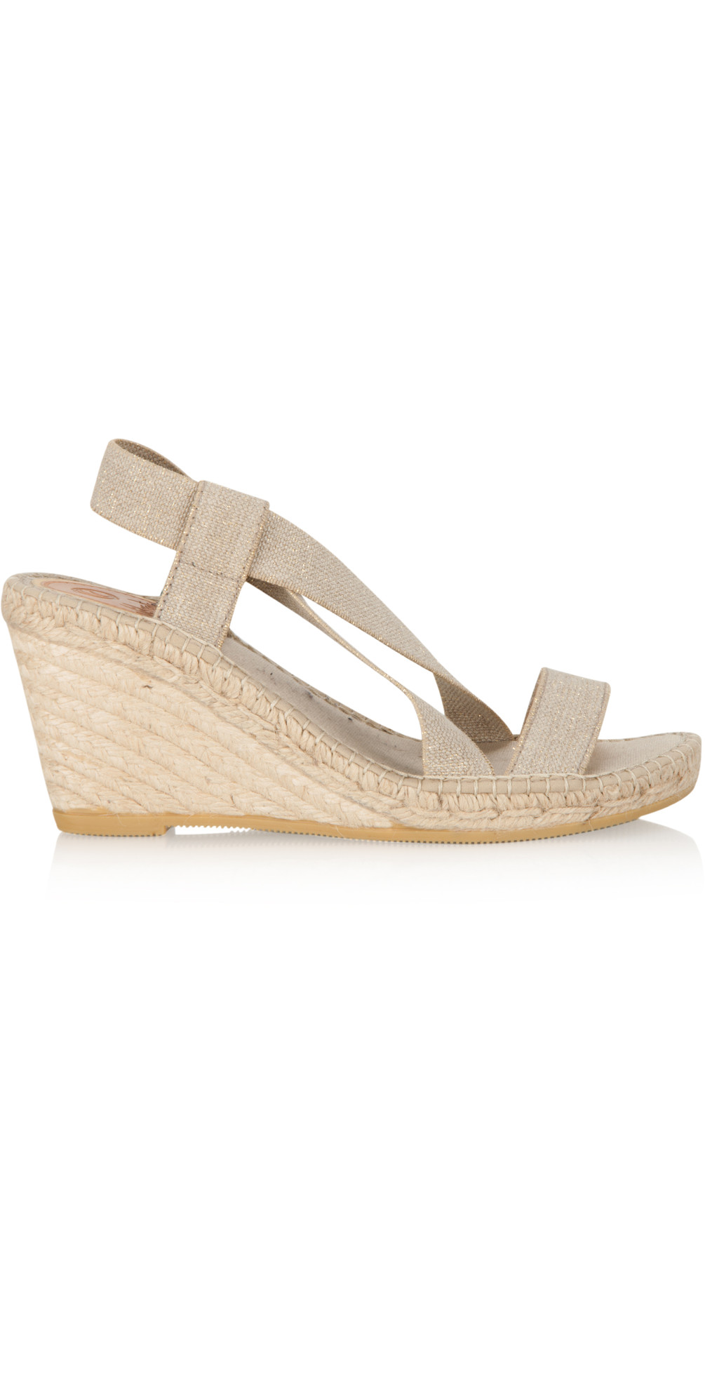 Vidorreta Elastic Strap Wedge Espadrille in Oro (Gold)